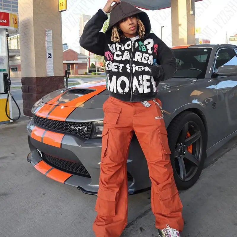 "Who Cares Get Some Money" Zip-Up