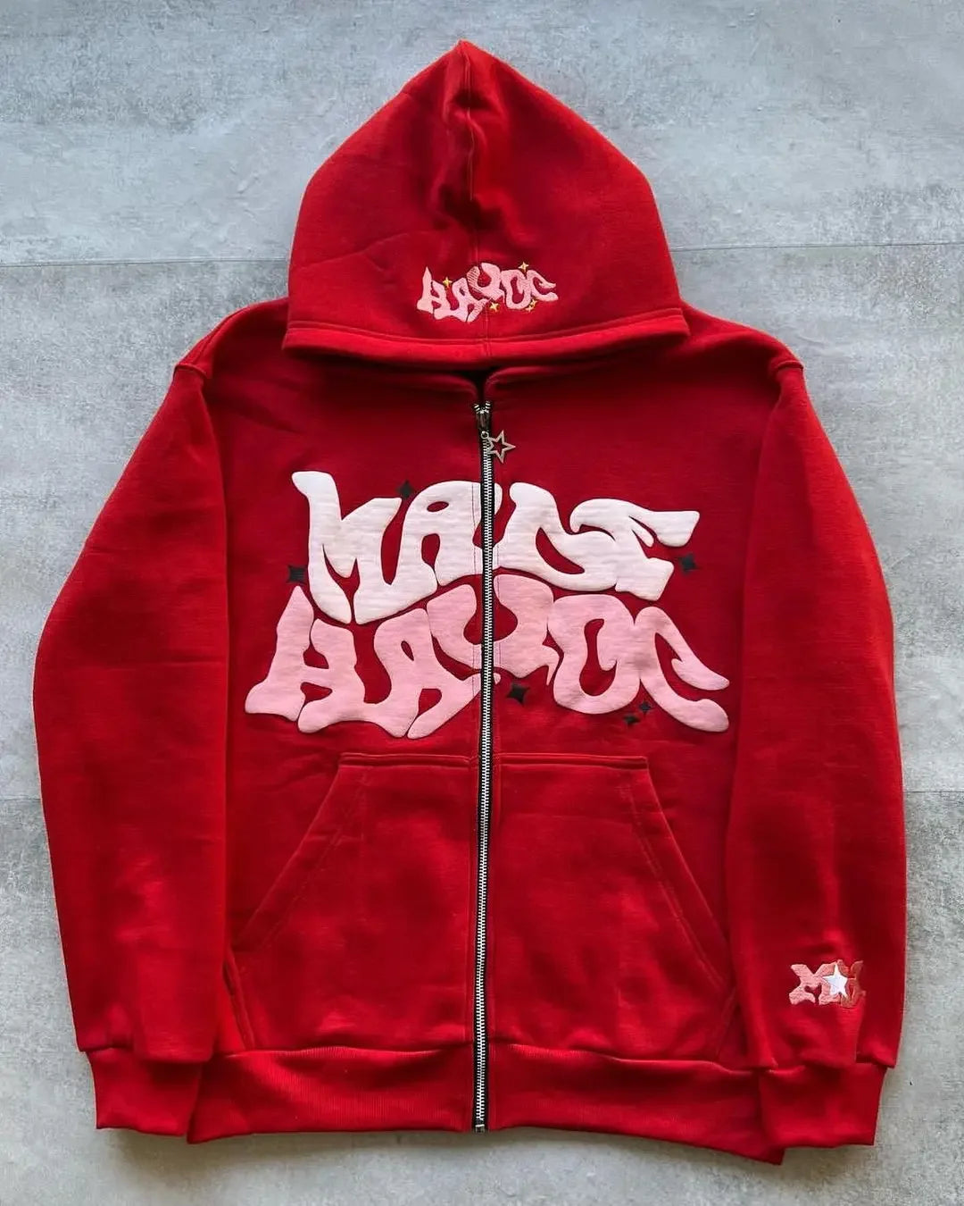 "Make Havoc" Bubble Printed Zip-Up