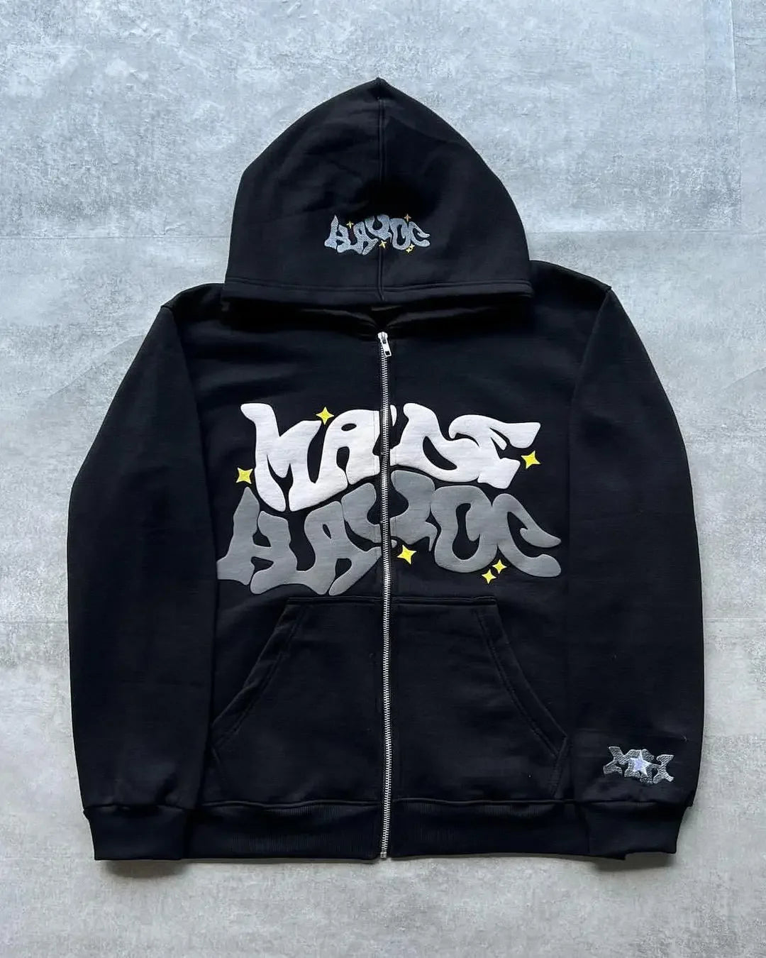 "Make Havoc" Bubble Printed Zip-Up
