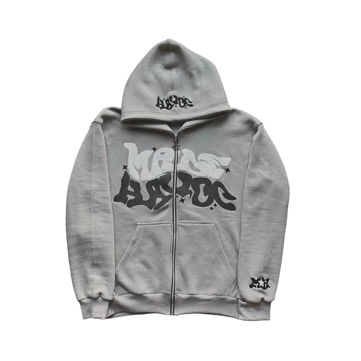 "Make Havoc" Bubble Printed Zip-Up