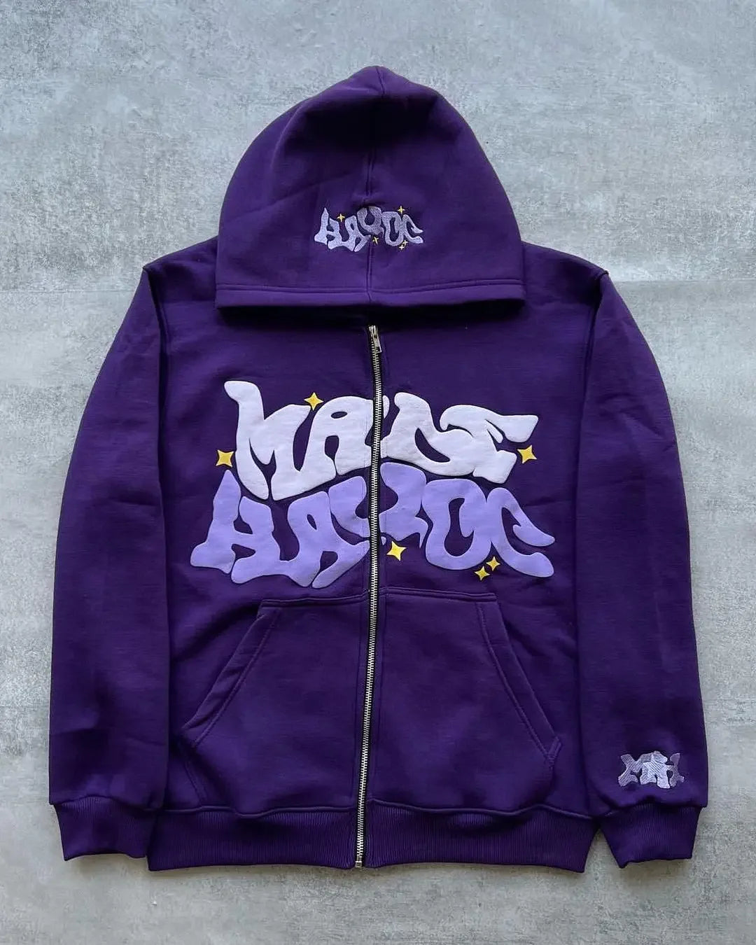 "Make Havoc" Bubble Printed Zip-Up