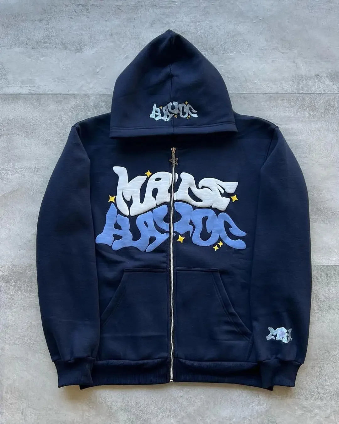 "Make Havoc" Bubble Printed Zip-Up