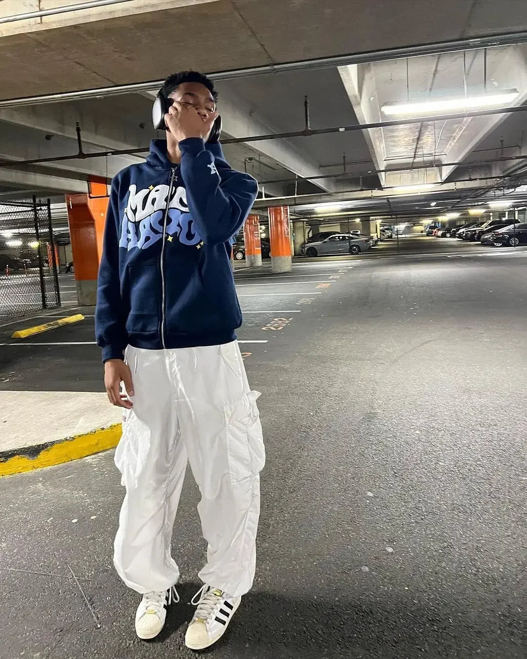 "Make Havoc" Bubble Printed Zip-Up